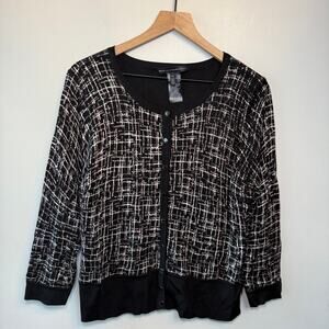 White House Black Market Women's Plaid Cardigan Sweater Top Size X-Large